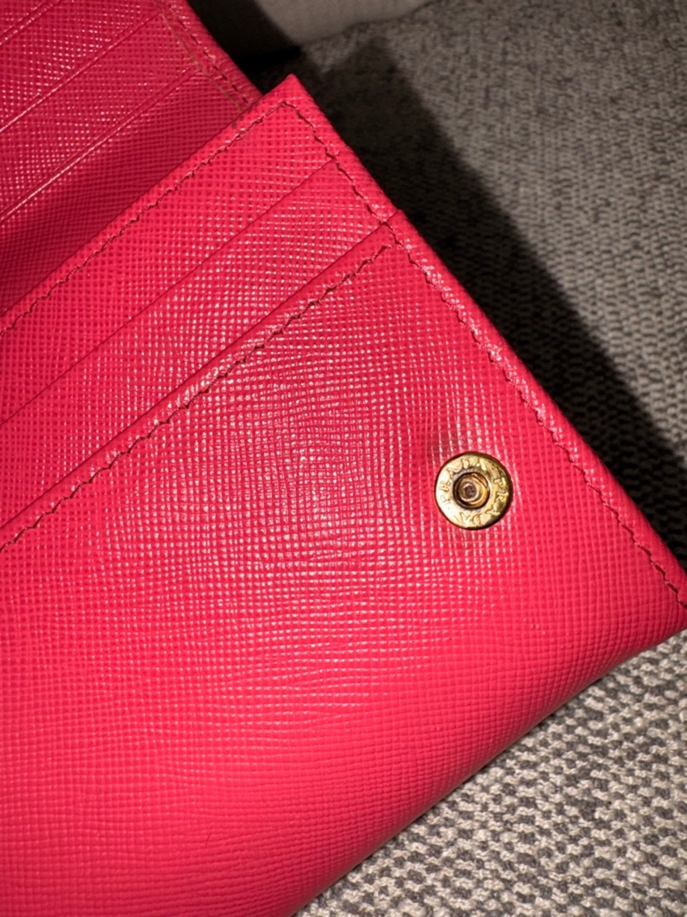 Prada Saffiano Leather Wallet - Fuchsia Pink - Picture 10 of 15